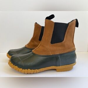 Guide Gear Men’s 9 Pull On Insulated Leather Duck Boots Waterproof Rain Shoes